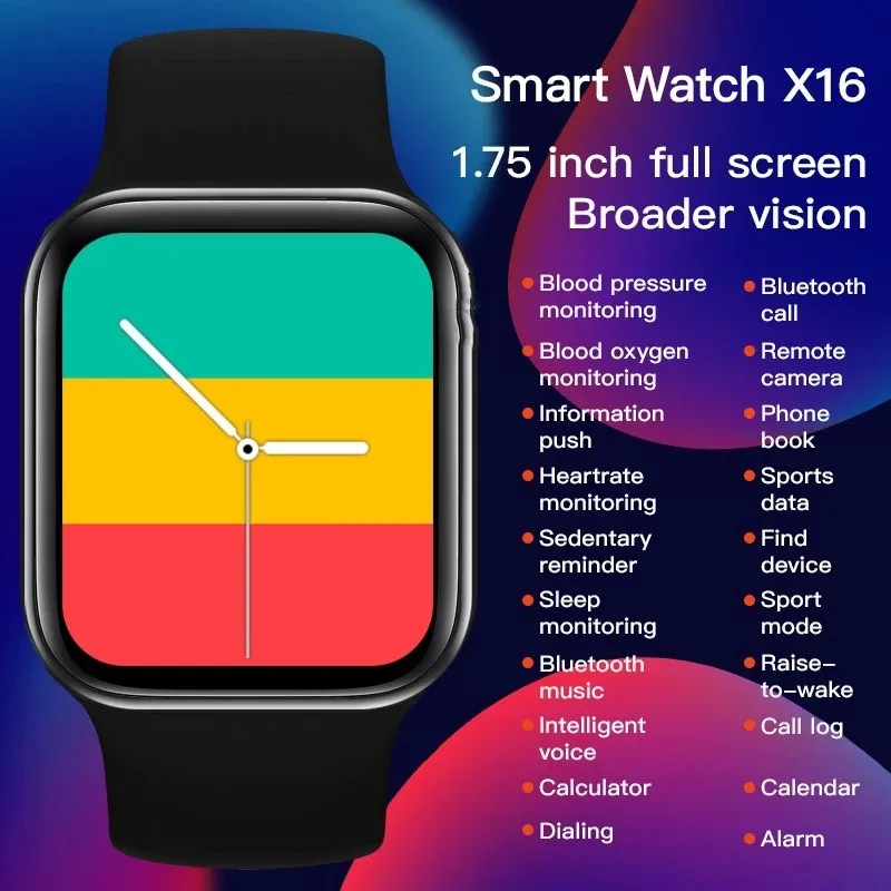 smartwatch 2021 X16 Smart Watch 1.75 Bluetooth Call Heart Rate Watch 6 pk  iwo 12 AK76 X7 HW12 HW22 HW16 G65L W26 P8 X6|Smart Watches| - AliExpress