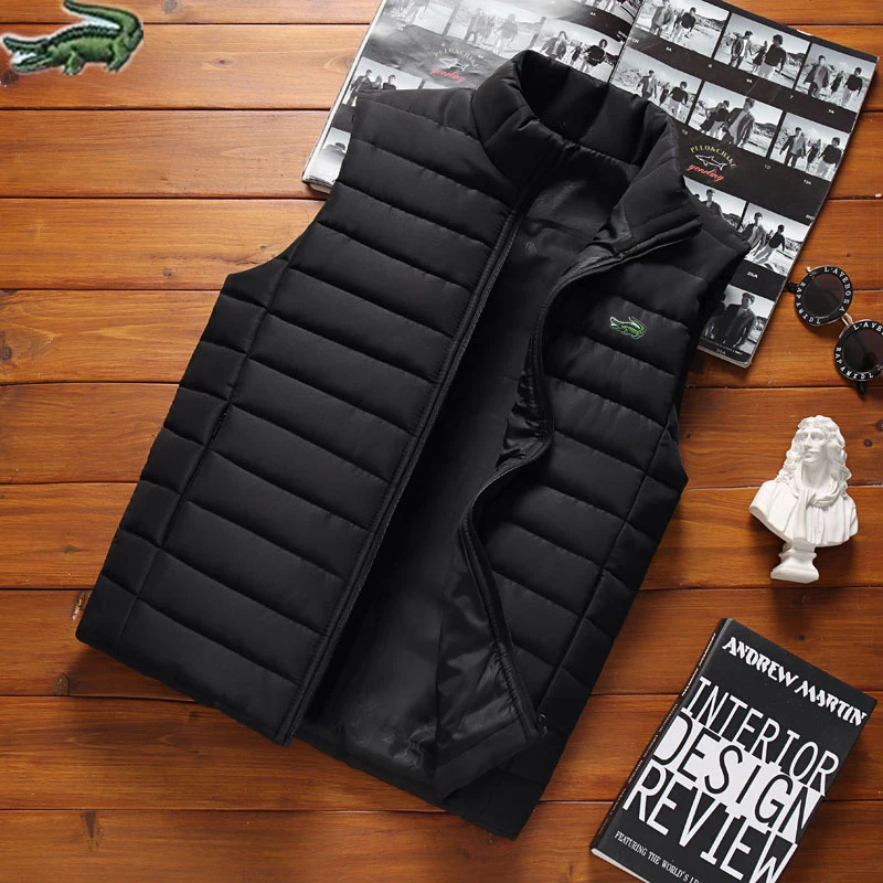 

CARTELO Embroidery Men' Sleeveless Vest Jackets Winter Fashion Male Cotton-Padded Vest Coats Men Stand Collar Warm Waistcoats