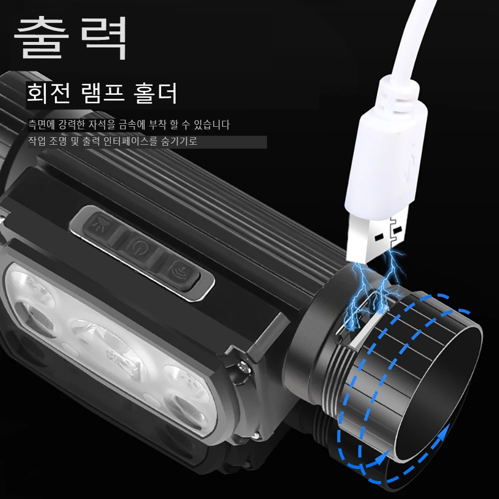 BORUiT 센서 헤드램프 2000LM 강력한 LED 18650/21700 배터리 유형-C 충전식 헤드라이트 낚시 작업 토치 캠핑 랜턴