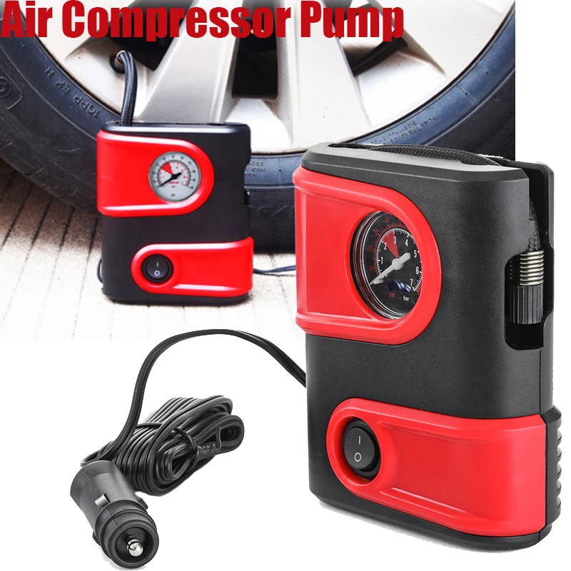 

100PSI Car Air Compressor Inflatable Pump Outlet Compact Portable Auto Tire Pump Inflator For Car Bicycles Motorcycles Boat