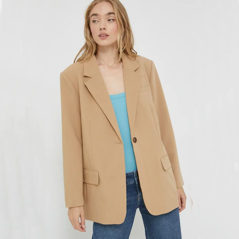 

Women's Blazer Serge Single Button Outerwears Blazers for Womens Elegant Coat for Women Clothing 2023 New Arrivals Woman Clothes