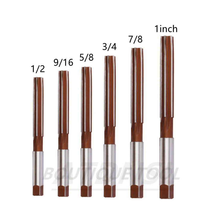 Reamer 1/8 3/16 1/4 5/16 3/8 1/2 5/8 3/4 5/32 7/16 9/16 7/8 1inch H7 HSS Hand Reamer CNC Straight Shank Chuck 3.175 12.7 25.4mm 3
