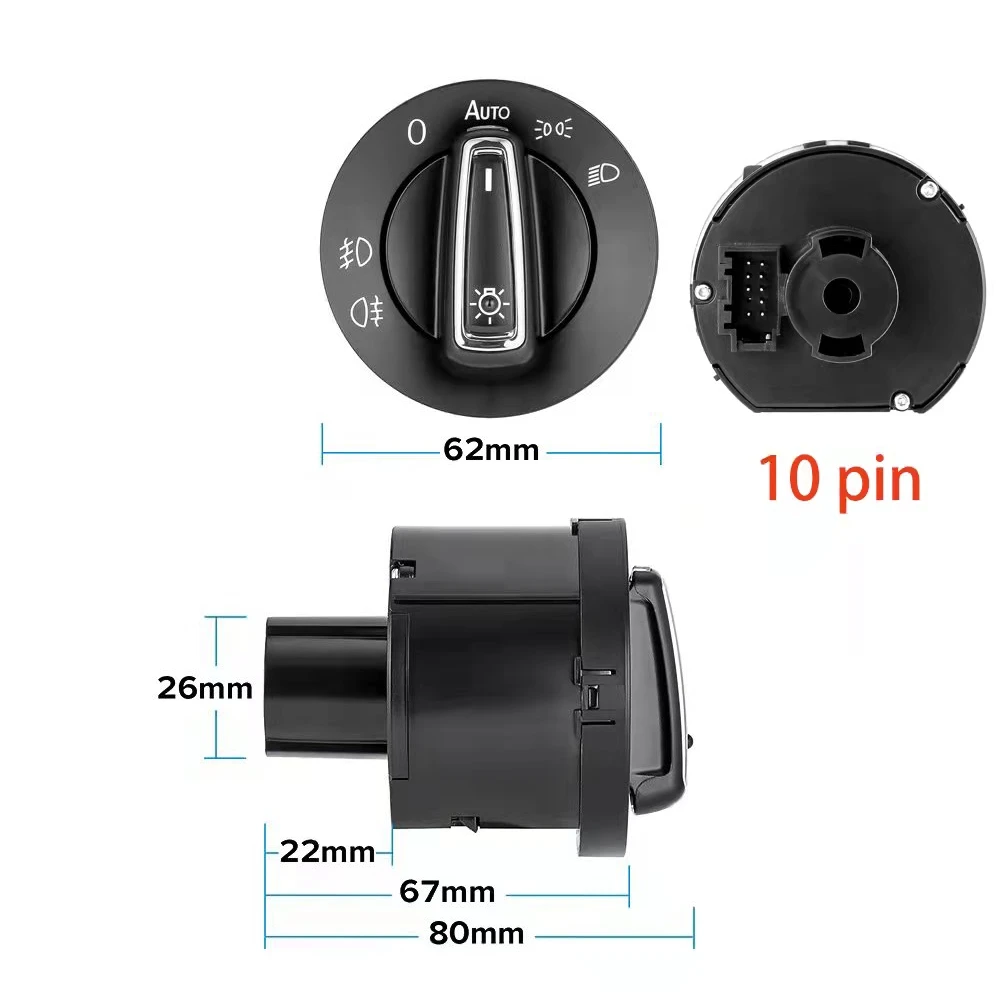 AUTO Headlight Head Lamp Switch 2021 New Light Sensor Upgrade Module For VW Golf Jetta MK5 6 Tiguan Touran Passat Polo Bora