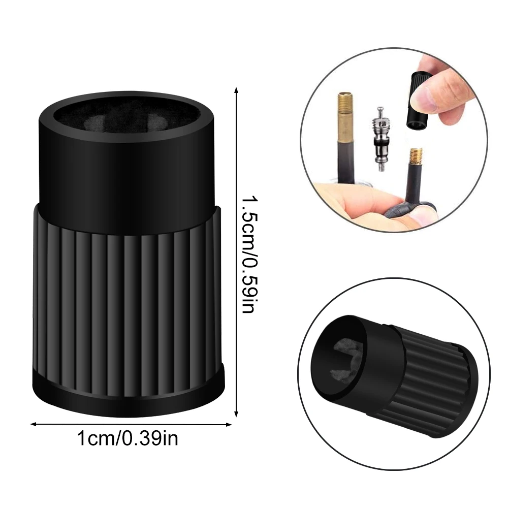 Universal Tire Valve Caps with Core Remover Tool - Durable Plastic Dust Protection