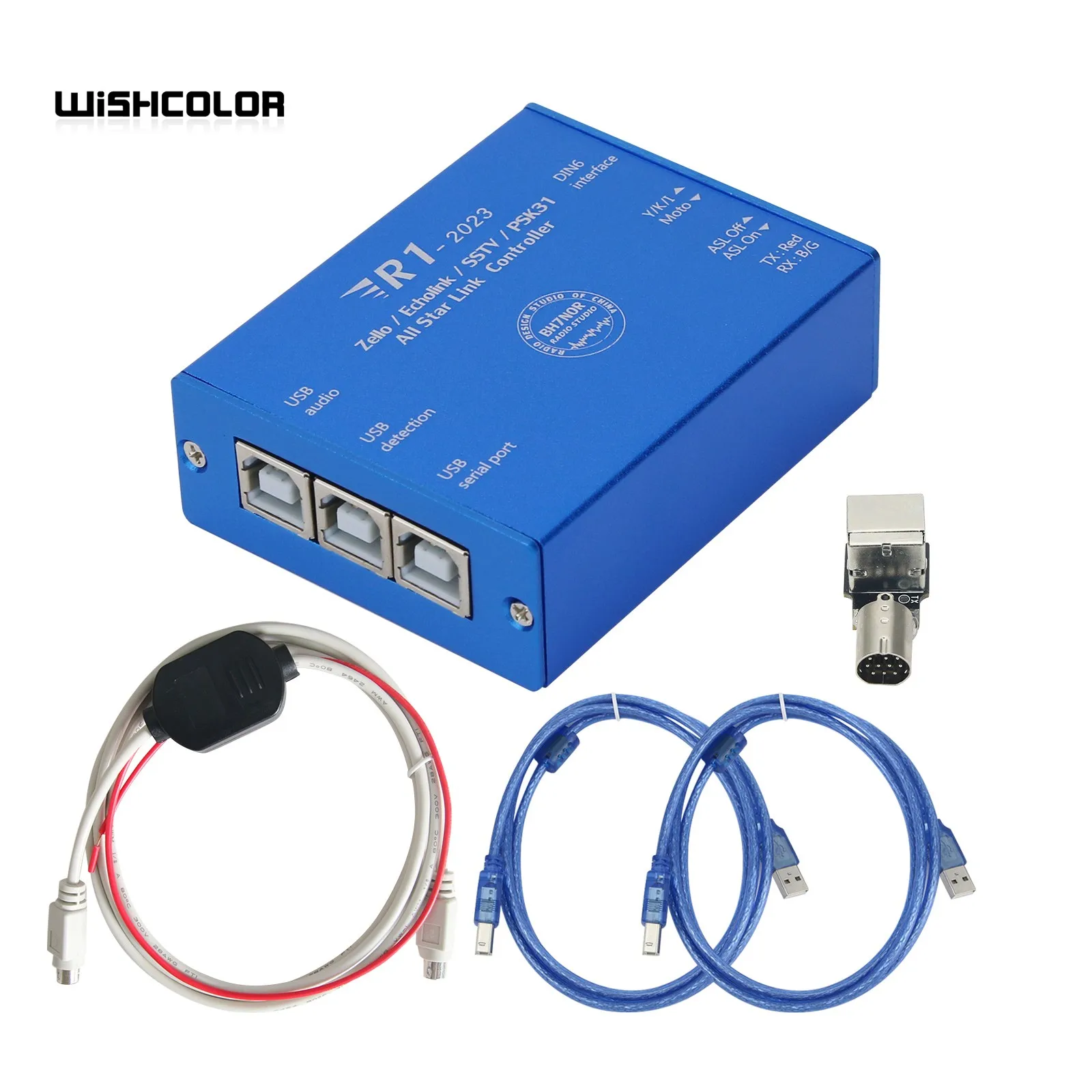 Wishcolor R1 в комплекте, внешний USB-интерфейс с 6-контактным кабелем, версия звуковой карты USB для Echolink-zello-R1-2023
