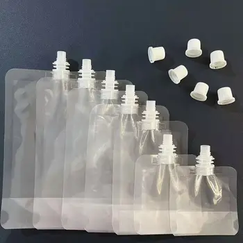 10 Pz 0.86 Dia Stand Up Sacchetto di Bevande di Plastica Imballaggio Beccuccio Pouch Bevanda FAI DA TE Succo di Liquido Latte Caffè campeggio di Stoccaggio All'aperto 1