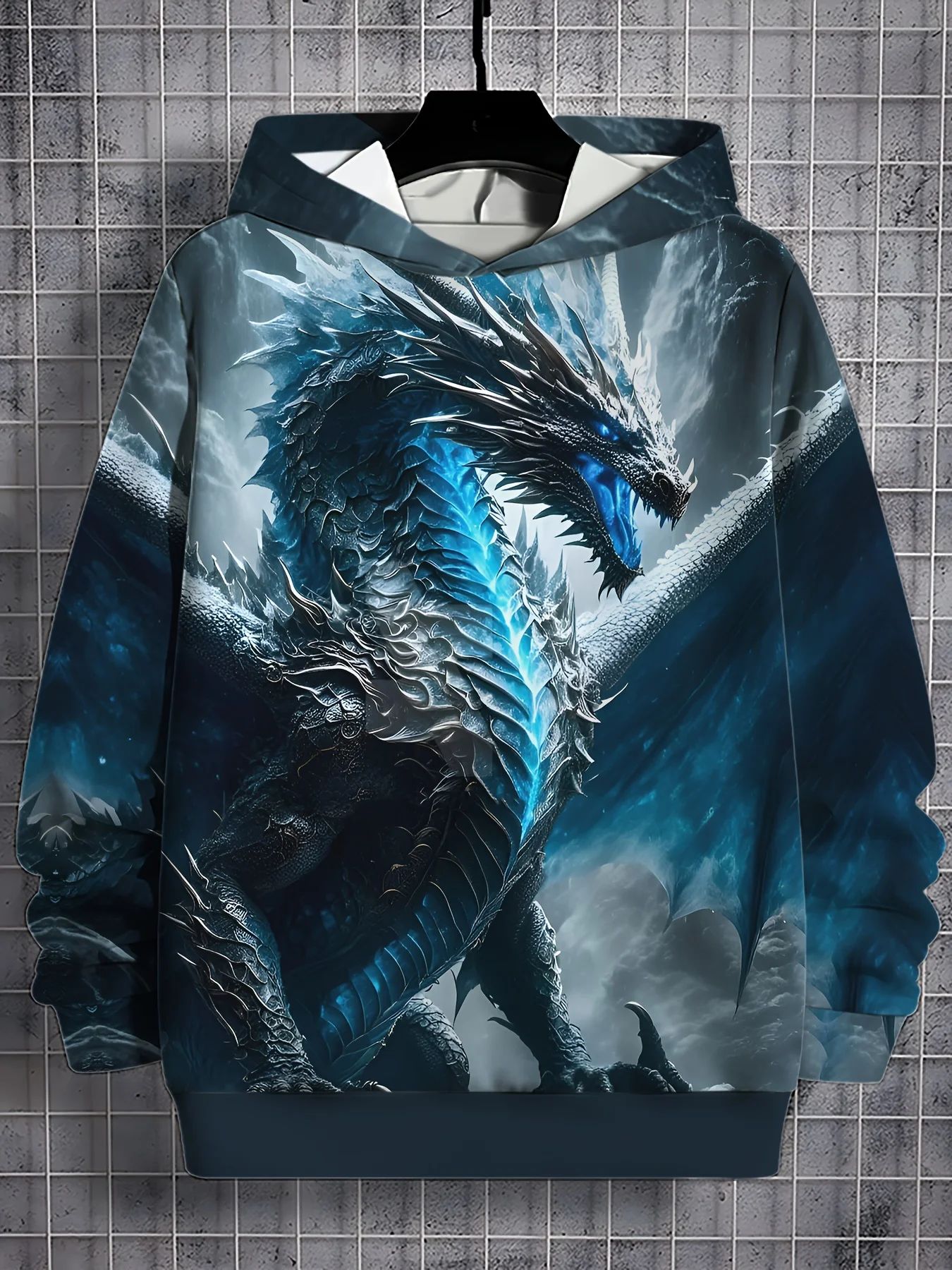 thumbnail image 1 of Sudadera con capucha para hombre, con estampado 3D de Dragon Blaze, con cordón, ropa deportiva, camisetas de manga larga, ropa informal para hombre, 1 of 5