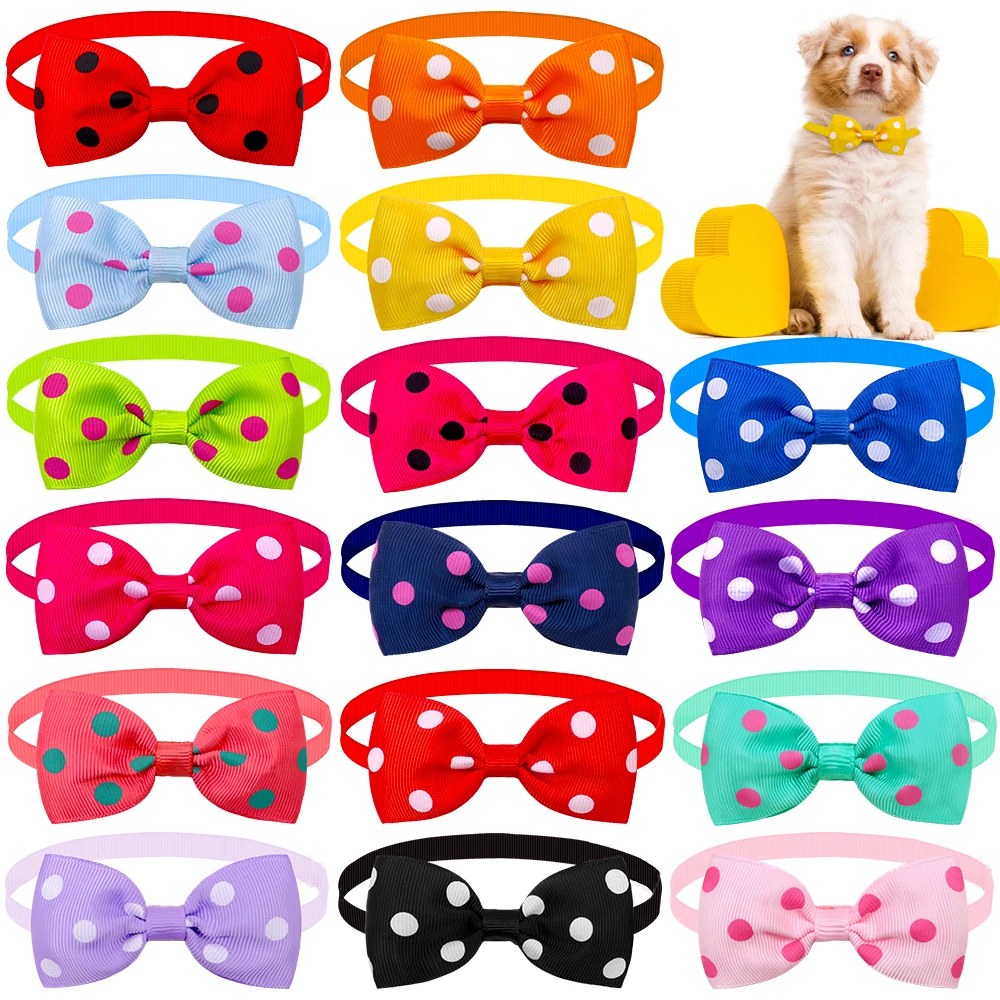 도트 스타일 개 Bowties 애완 동물 개 작은 개를위한 손질 나비 넥타이 칼라 개 손질 액세서리 애완 동물 용품