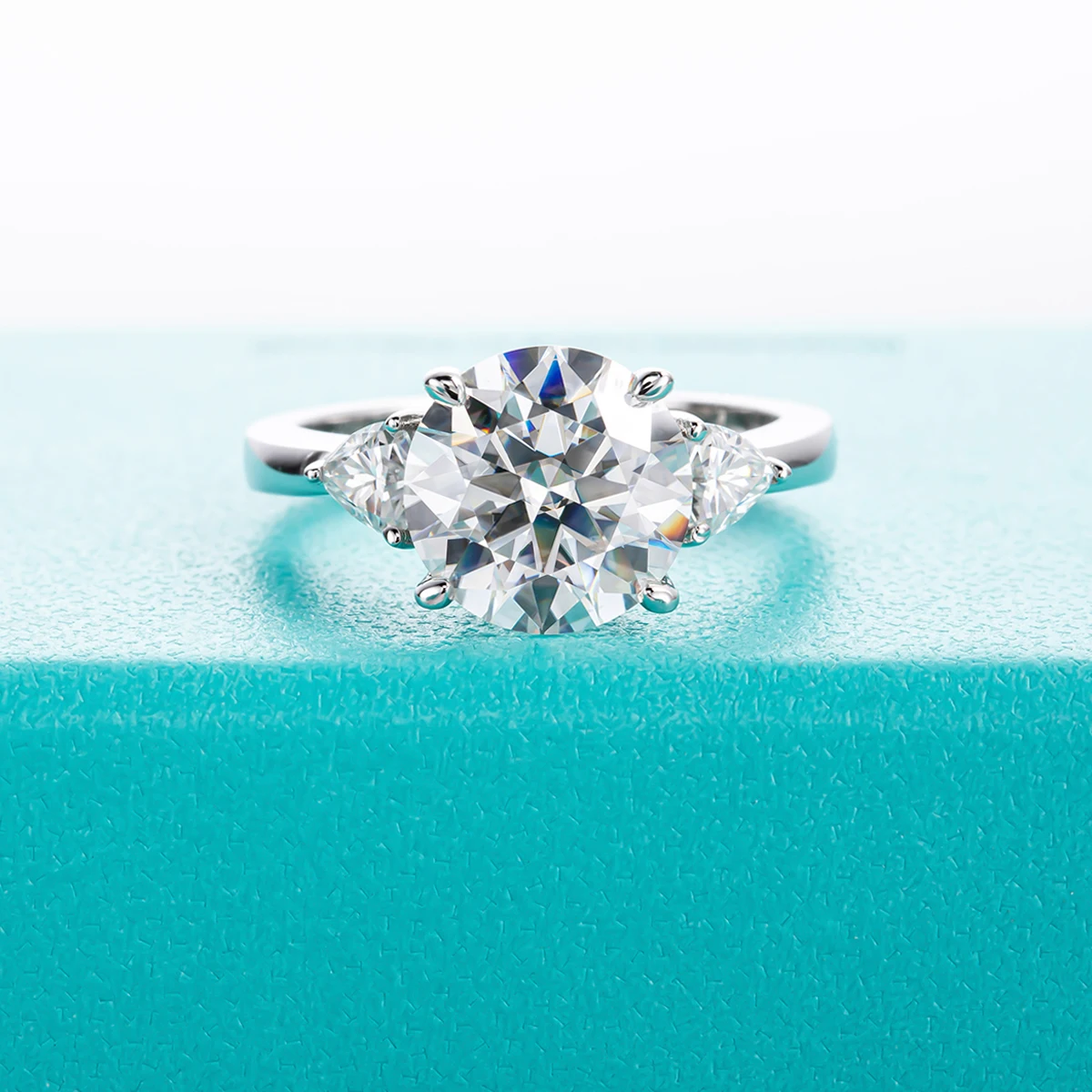 AnuJewel 4.6 Carat D Color Moissanite Diamond Engagement Wedding Ring 925 Sterling Silver Rings Fine Jewelry Wholesale 2
