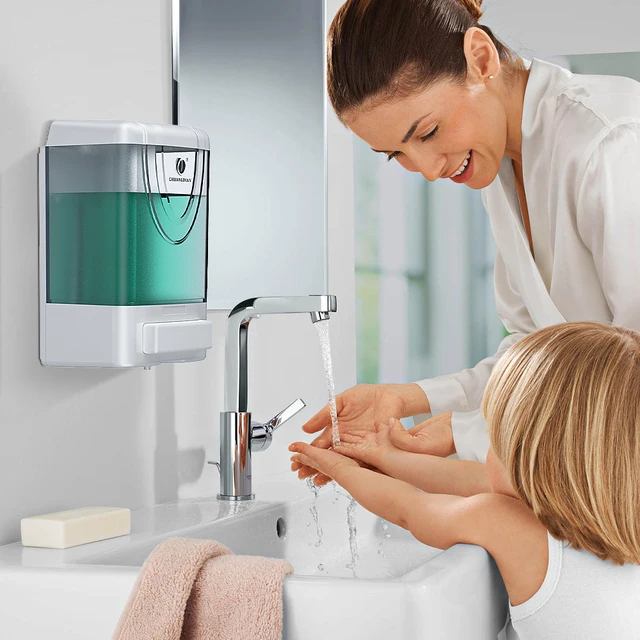 เครื่องจ่ายสบู่เหลวมือสําหรับขวดสบู่เหลวผนังเจลเจลทําความสะอาดมือสําหรับอุปกรณ์ห้องครัวห้องน้ํา 2