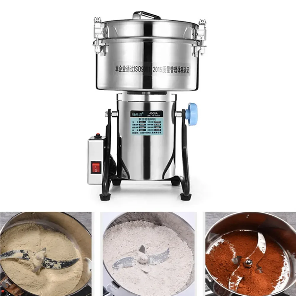 

New 4500g Spices Herbal Coffee Grinder Machine Dry Food Crusher Grinder Wheat Flour Mill Electric Coffee Beans Grinders