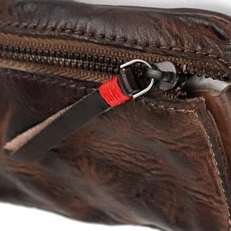 Vintage Men Genuine Leather Mini Coin Purse Card Case Holder Wallet Clutch Male Short Zipper Small Change Bag