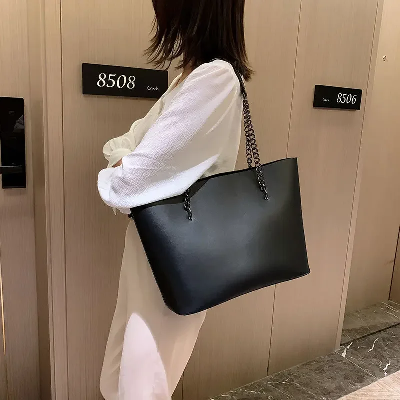 

Bolsos hombro cuero PU для женщин, большой емкости с cadena, большой размер