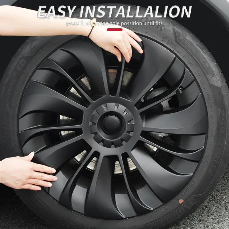 Hub Cap 4PCS Performance Replacement 19 Inch Automobile Hubcap Full Rim Cover Accessories for Tesla Model Y