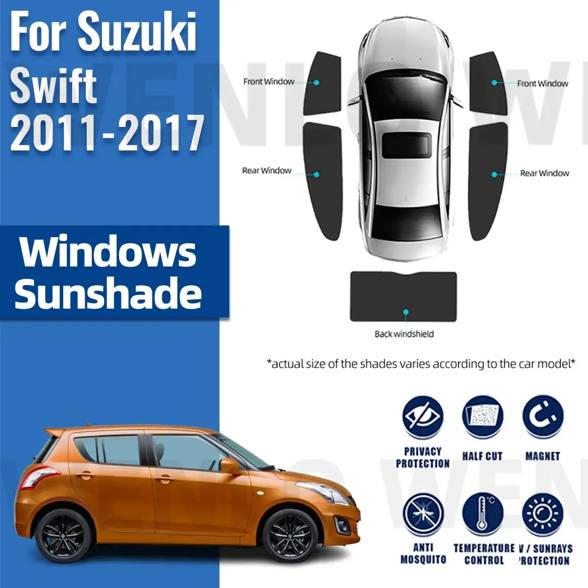 

Магнитный солнцезащитный козырек для автомобиля Suzuki Swift 2011-2017