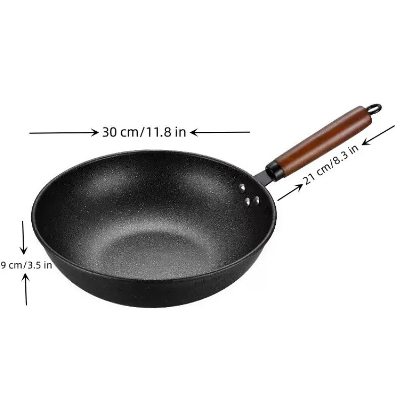 Refined Iron Rice Stone Frying Pan Frying Pan Soup Pot Non Stick Pot Suitable for Induction Cooker Gas Stove