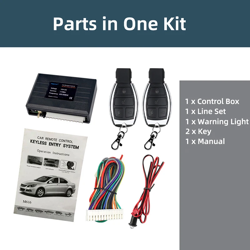 SINOVCLE 자동차 도어 잠금 트렁크 릴리스 열쇠가없는 항목 시스템 원격 제어 자동차 액세서리와 중앙 잠금 키트