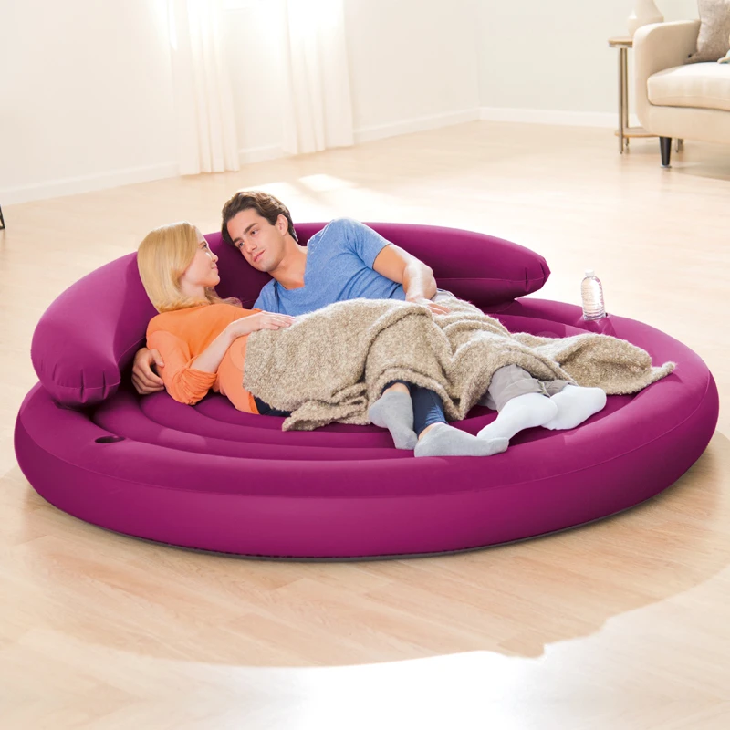 Do Install stereo Louis Fahion Round Double Folding Inflatable Sofa Bed Single Lazy Sofa  Cushion Bed Increase Creative Home - Living Room Sofas - AliExpress