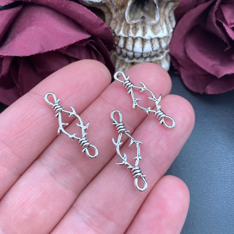 30pcs 26.5x11mm 3D Thorns Metal charm Jewelry charms Gothic Necklace Bracelet DIY Thorns Charms Jewelry Handicraft Making