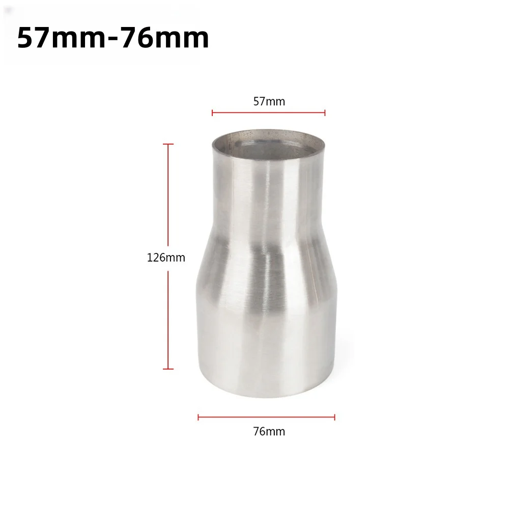 51/63/57/76mm Universal Stainless Steel Car Exhaust Reducer Connector Pipe Tube Adapter Exhaust Assembly Car Accessories exhaust flex pipes