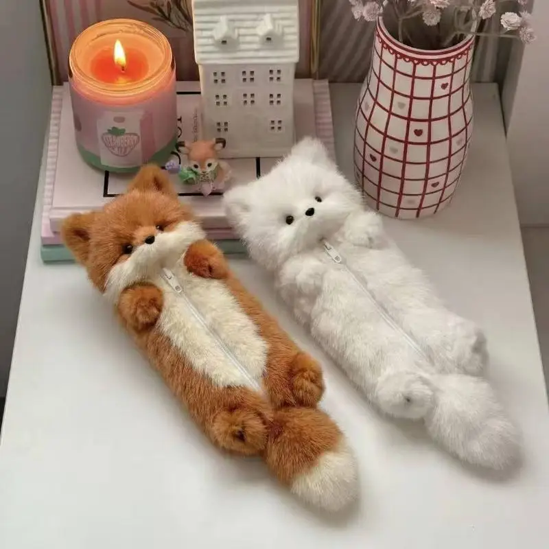 Astuccio in Peluche a Forma di Cartone Animato, Borsa Portaoggetti per Cancelleria Studenti - immagine 2