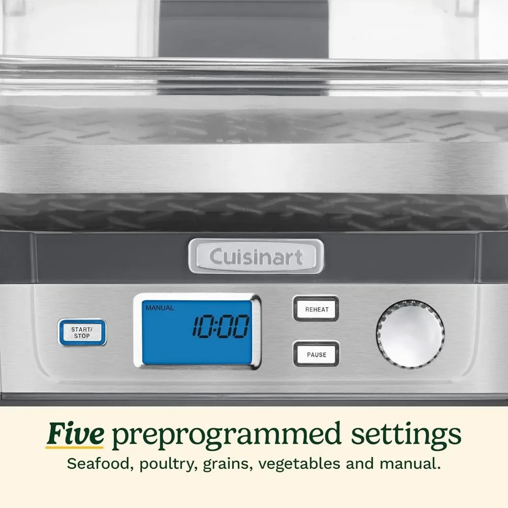 STM-1000 Cook Fresh Digital Glass Steamer, One Size, Stainless Steel 4