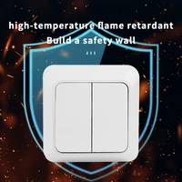 White EU Standard Rocker Switch On/Off Wall Surface 2 Gang 1 Way Button Light Switch Spray Plastic Flame Retardant Classic Way - Image 5
