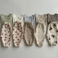 Kids Children Summer Harem Pants Cotton Spring Autumn Boy Girl Breathable Casual Long For Baby Teenager Korean Trousers 1