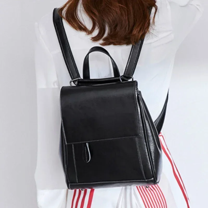 Genuine Leather Women Backpack Rucksack