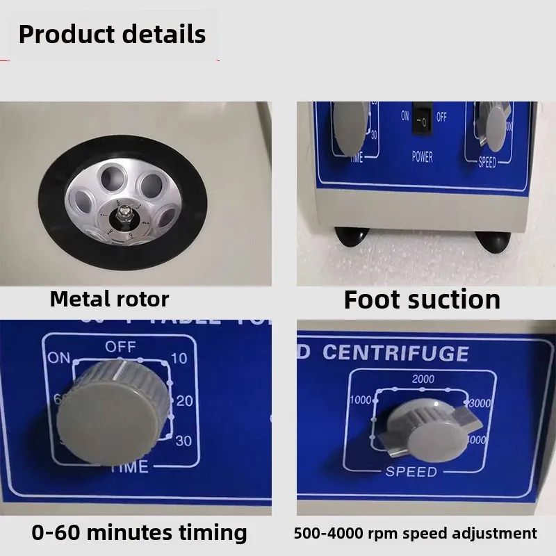 80-1 Low Speed Tabletop Blood PRP PRF Centrifuge Machine for Laboratory Clinical Medical Centrifuga 4000rpm with 6x20ml Rotor