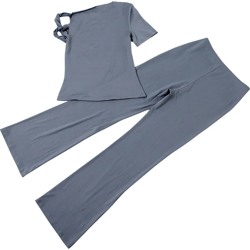 Fashion One Shoulder Backless Pants Suit Summer Solid Color Casual Slim Elegant Pants Suit Women's Pants Suit 2-piece Set 11 Fashion One Shoulder Backless Pants Suit Summer Solid Color Casual Slim Elegant Pants Suit Women's Pants Suit 2-piece Set