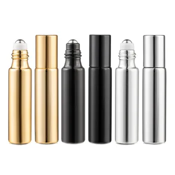 10ml Glass Sample Test Essential Oil Roll on Bottle Vials with Roller Metal Ball 1