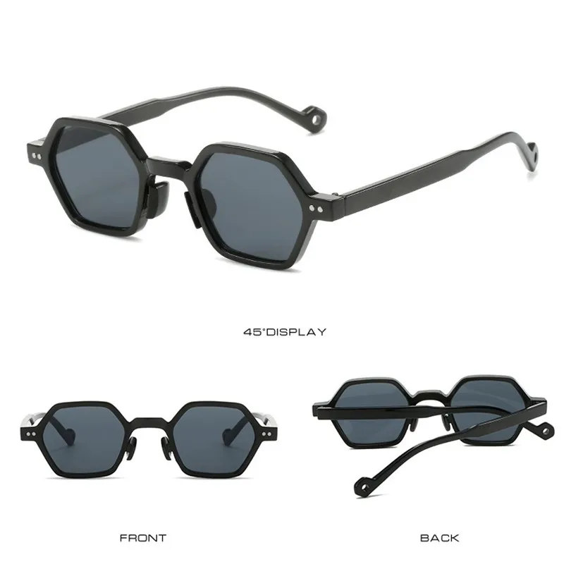 Retro Style Polarized Sunglasses Uv400 Male Green Brown Polygon Ladies Sun Glasses For Men Hexagon Summer 2024 New Eyewear