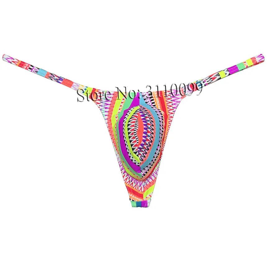 Slip Homme Bikini Imprimé 3D Triangle - Respirant, élastique, Taille Basse, Polyester/élasthanne