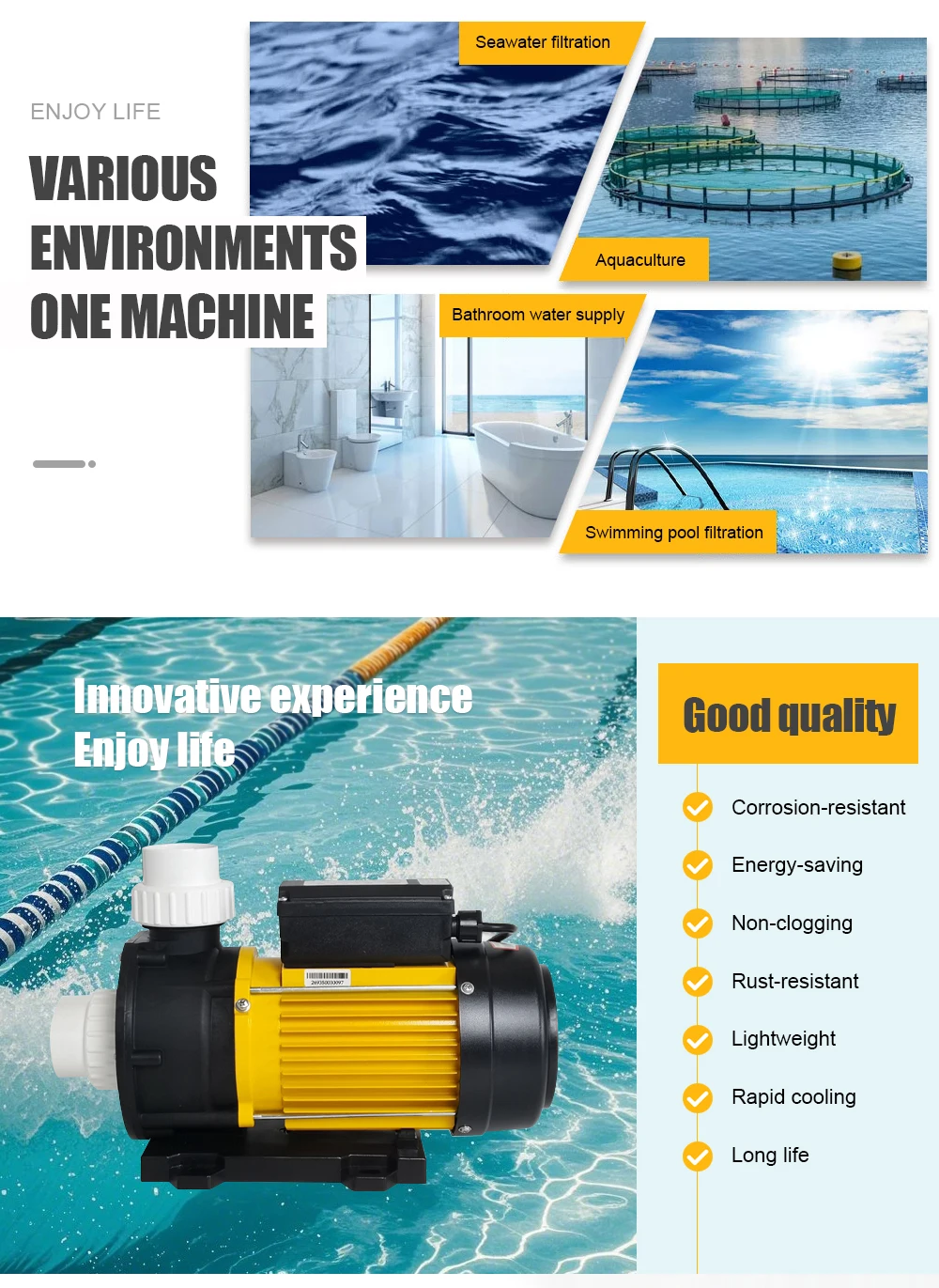 Meerwasserpumpe Meeresfrüchte Pool Rohpool 220V Aquakultur Wasserpumpe Fischteichpumpe Korrosionsbeständige externe Umwälzpumpen