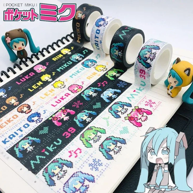 Waterproof Anime Cartoon Paper Tape, Hatsune Miku, Mão Ledger, Decoração, Acgn, Periferia, Escola, Stationary Suprimentos, Presentes