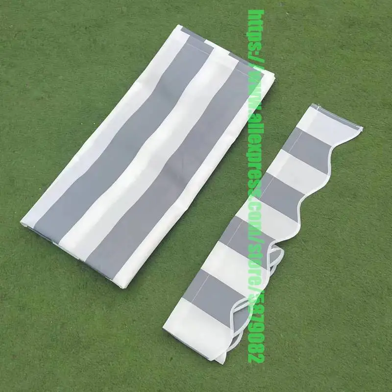 Sunshade Net Outdoor Awnings Retractable Home Terrace Roof Sunshade Custom Size Grey/White Stripes Outdoor Shade Sail UV Block Waterproof Replacement Fabric