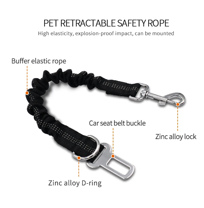 Haustier Hund Auto Sitz Gürtel Lanyard Reise Haul Fahrzeug Sicherheit Liefert Hund Leinen Versenkbare Stretch Leine für Große Hunde Tier – Detail 18