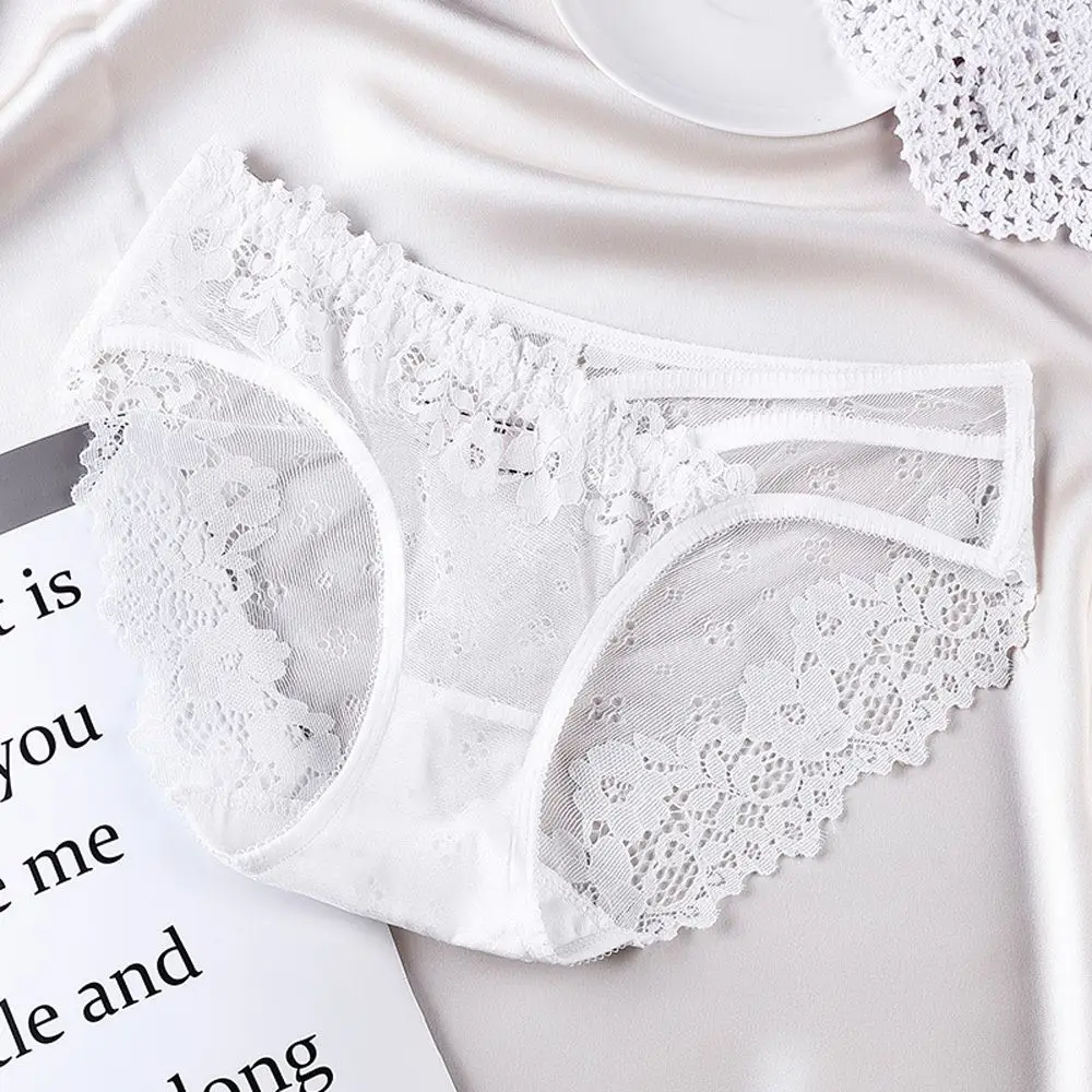 

Sexy Seamless Girls Flower Print Lace Pattern G-String Women Lingerie T-Shaped Panties Korean Style Underwear Mid-Waist Brief