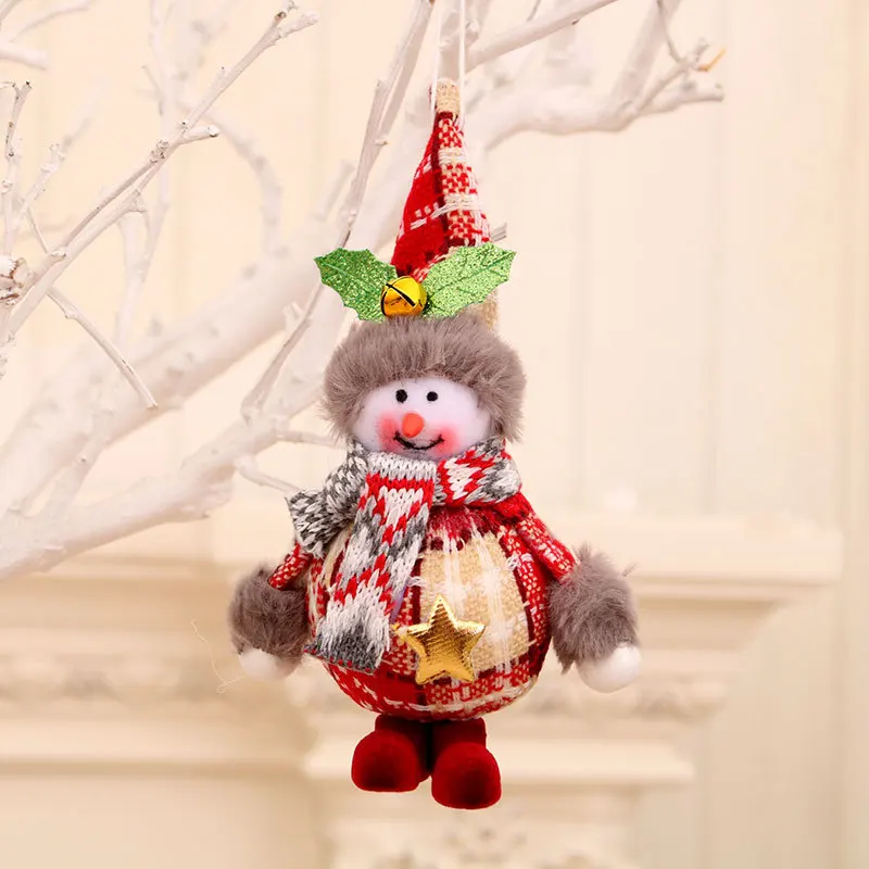 Adorno de tela para muñeco de nieve, regalo de Navidad, decoración navideña para el hogar, colgante de Navidad 2021, Año Nuevo 2022