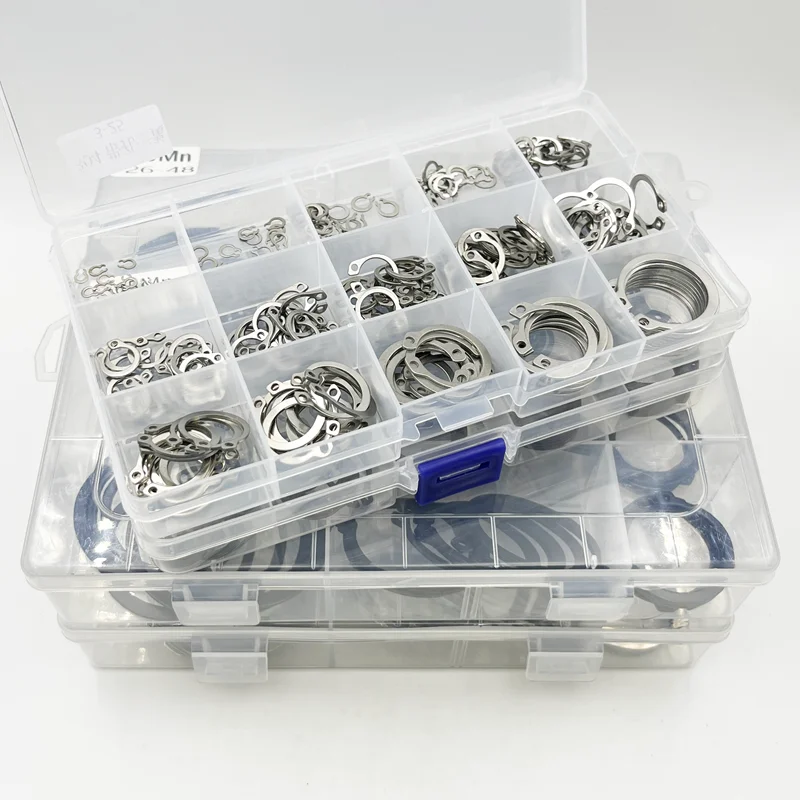 200 Pcs U-Clip Circlip Assortment Kit, Stainless Steel U-Clips Set, 10