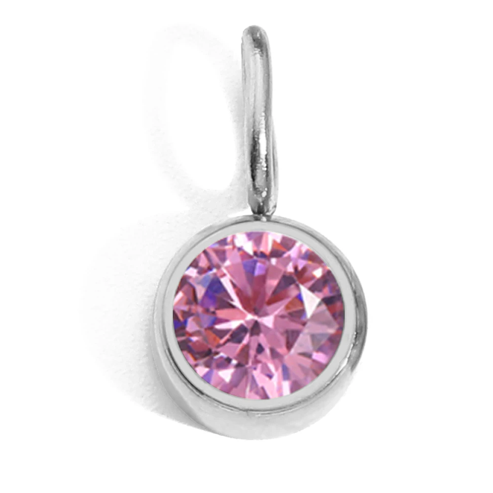 eManco Birthstone Pendant Necklace with Zirconia Crystals – Colorful Stone Accessories