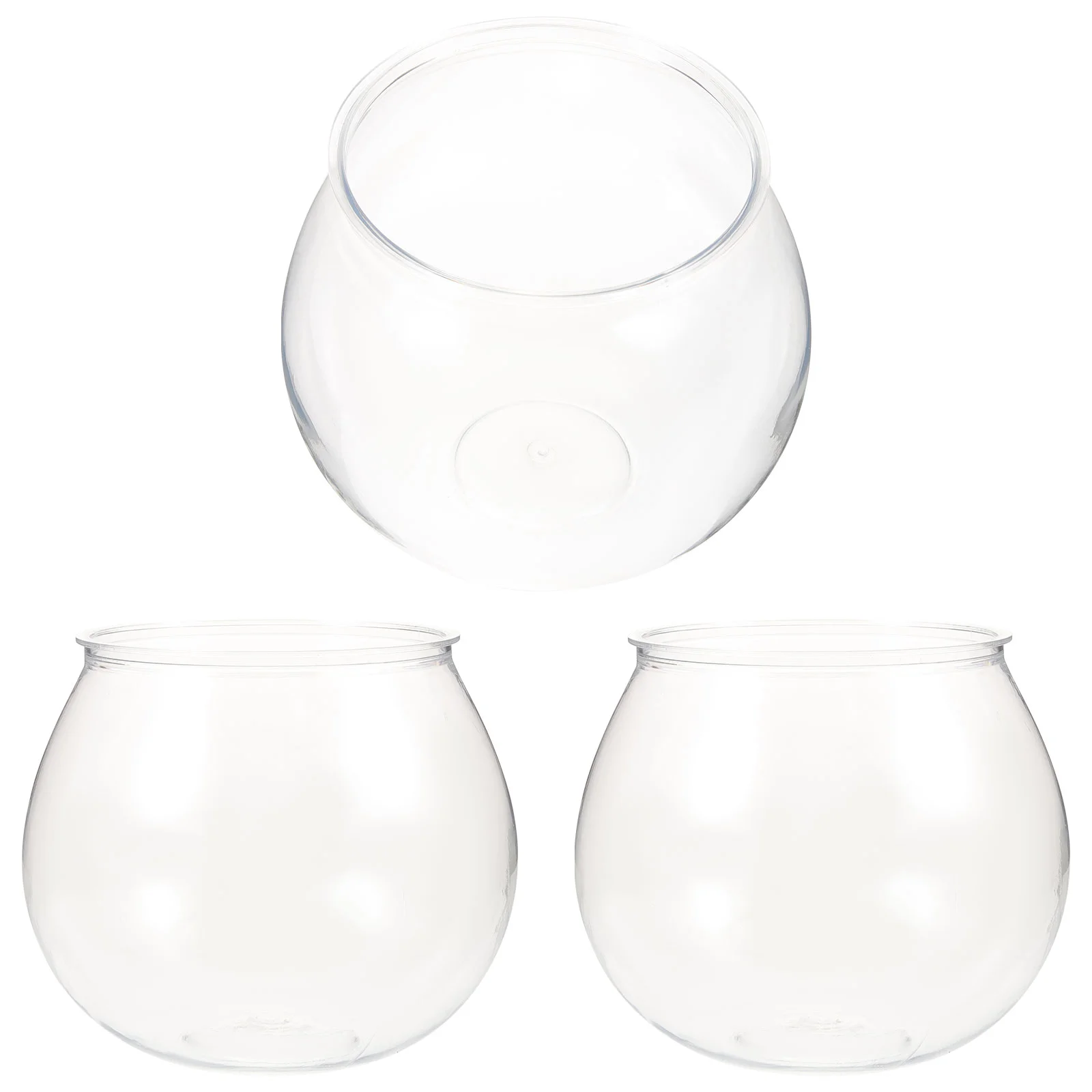 

3 Pcs Goldfish Bowl Vase Travel Tanks Sink The Pet Tabletop Plastic Living Room