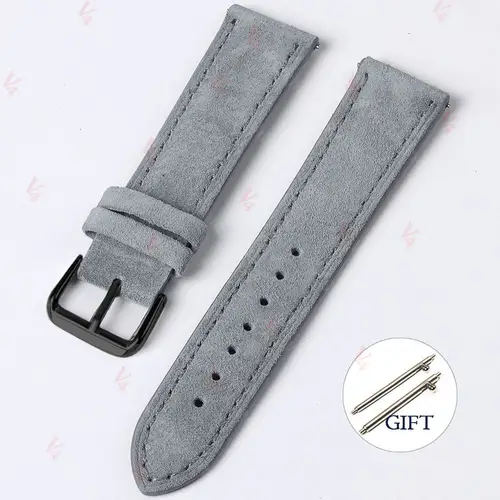 18mm 19mm 20mm 22mm Vintage Suede Cowhide Watch Strap Handmade Watch Band Gray Brown Green Quick Release Bracelet for Men Women - Image 20