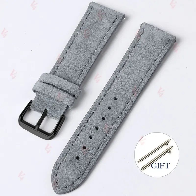 18mm 19mm 20mm 22mm Vintage Suede Cowhide Watch Strap Handmade Watch Band Gray Brown Green Quick Release Bracelet for Men Women - Image 20
