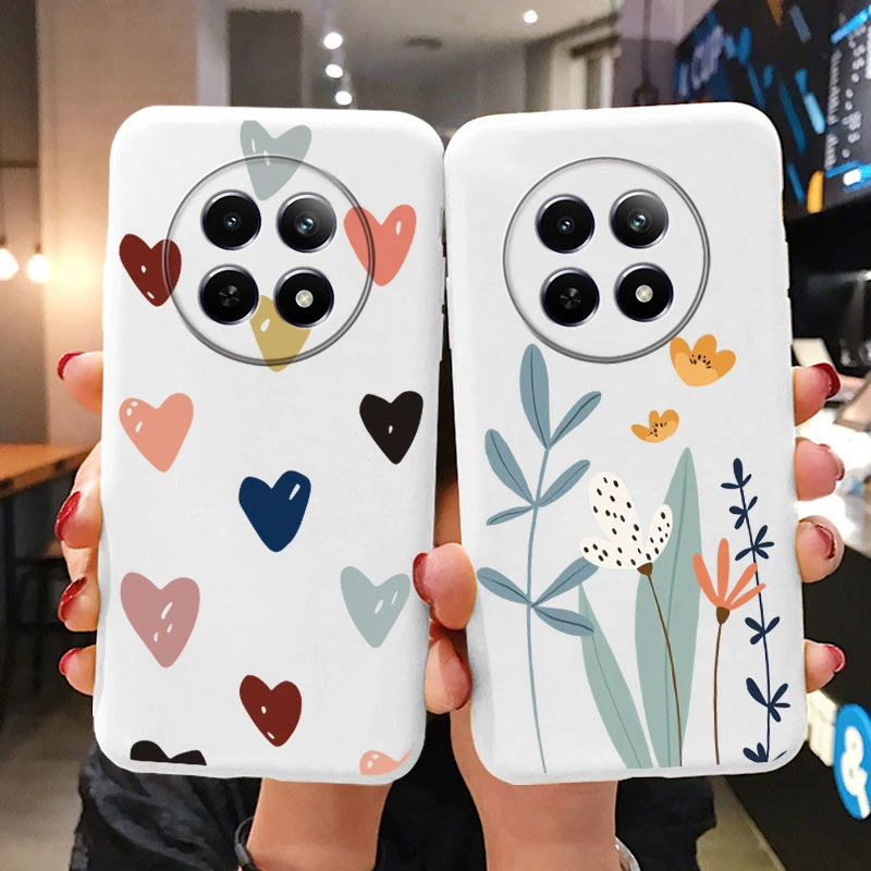 Cute Heart Flower Soft Silicone Matte Protective Back Cover s - Cartoon Design