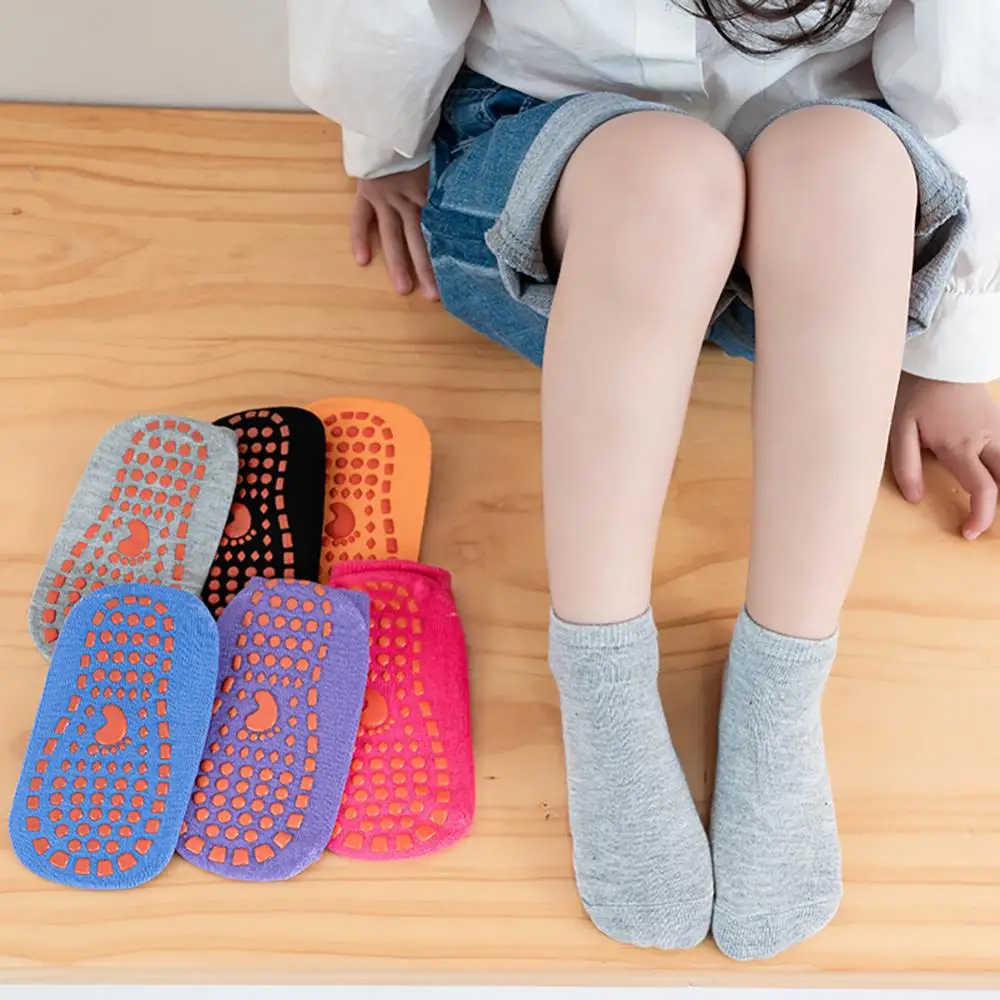 1Pair Children's Socks Women Fashion Yoga Socks Silicone Non-Slip Floor  Socks Movement Pilates Ballet Sock For Adult Kid Baby