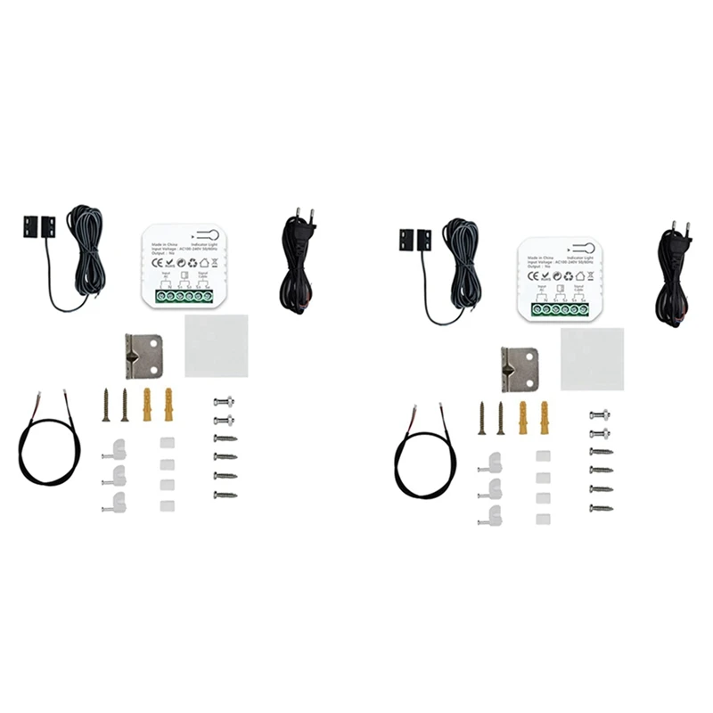 

Умный контроллер для открывания Гаражных дверей 2X Tuya Zigbee, с датчиком, управление через приложение, работает с Alexa Google Home, европейская вилка
