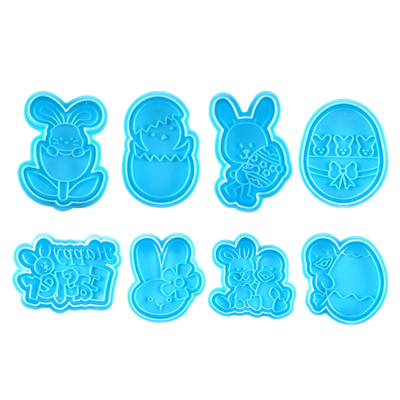 

4Pcs Cookie Cutters 3D Rabbit Egg Bird Animal Moulds Cake Pendant Kitchen Baking Stamp Tools For Easter Decoration Biscuit Mold