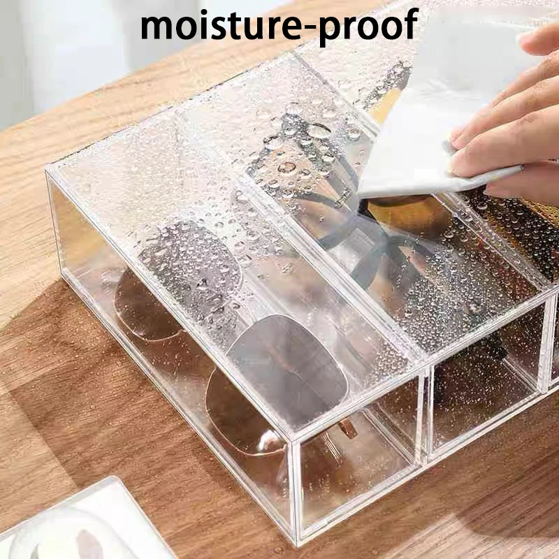 Acrylic Stackable Glasses Storage Box Transparent Display Holder